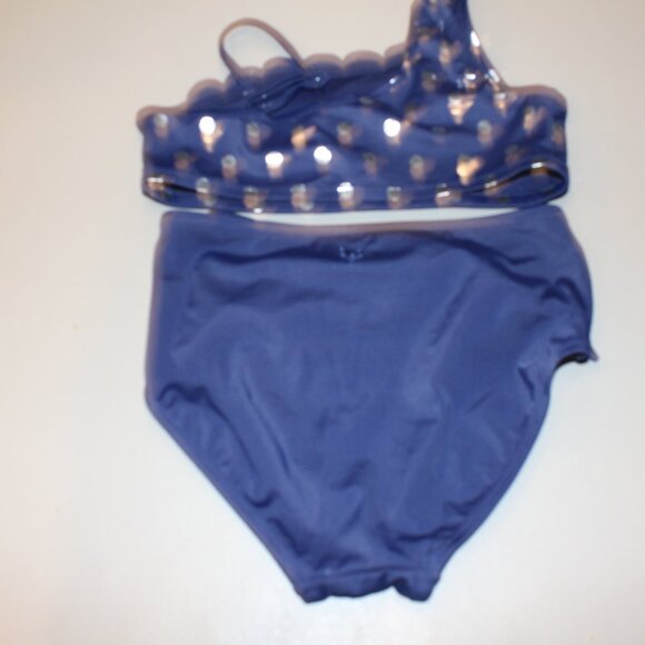 Blue & Silver 2 Pcs Justice Bikini Swimsuit Size 14 - Picture 6 of 11